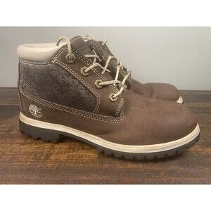 TIMBERLAND Women's Nellie Waterproof Chukka Boots in Brown Logo Sz 8M